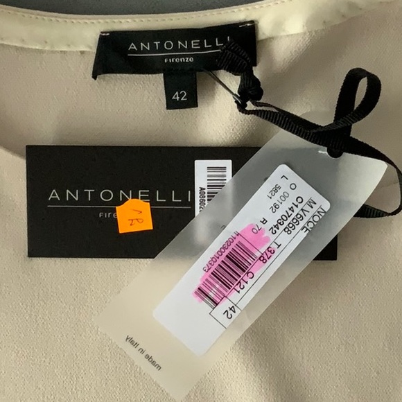 New with Tags € 285 ANTONELLI Shift Dress Draping Detail Made in ITALY - Picture 5 of 6